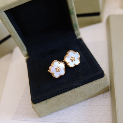 [Luna Brilliance]LUCKY PINK GOLD WHITE MOP EARRINGS