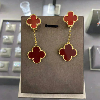 [Luna Brilliance]CLOVER 2 MOTIFS  EARRINGS (MULTIPLE CHOICESC