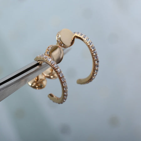 [Luna Brilliance]JUSTE EARRINGS 12.75MM PINK GOLD DIAMOND