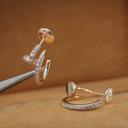 [Luna Brilliance]JUSTE EARRINGS 12.75MM PINK GOLD DIAMOND