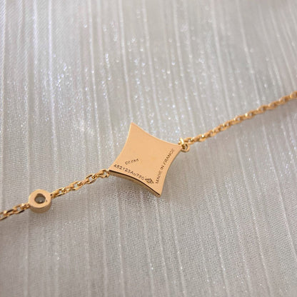 [Luna Brilliance]COLOR STAR CARNELIAN PINK GOLD DIAMOND BRACELET