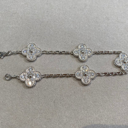 [Luna Brilliance] CLOVER 5 MOTIF FULL DIAMOND BRACELET COLLECTION