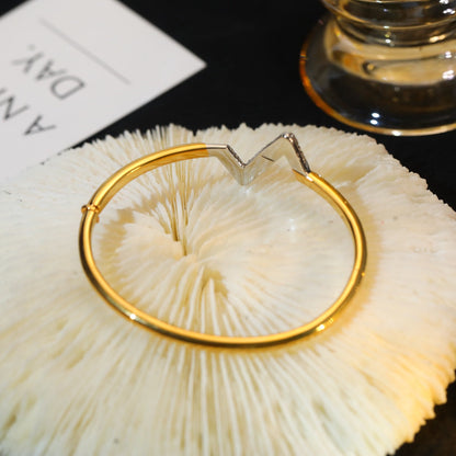 [Luna Brilliance]VOLTE UPSITE DOWN GOLD DIAMOND BRACELET