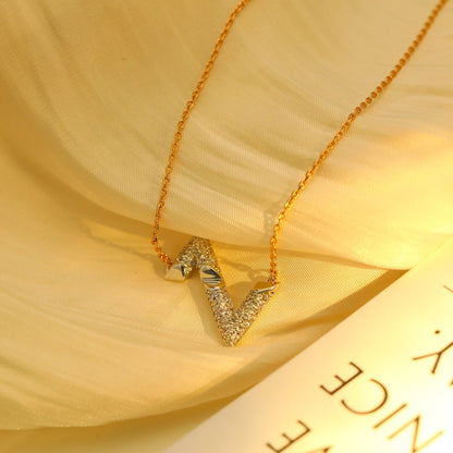 [Luna Brilliance]VOLT SILVER DIAMOND PEDANT NECKLACE