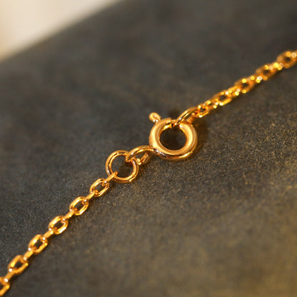 [Luna Brilliance]SUN PEDANT PINK GOLD 1 DIAMOND NECKLACE
