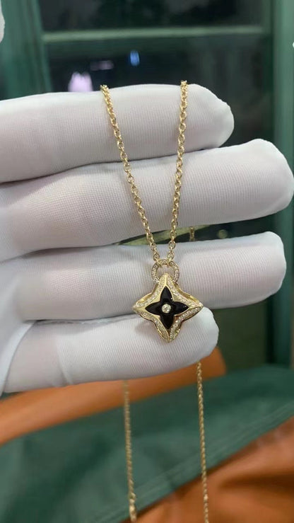 [Luna Brilliance]STAR PEDANT PINK GOLD DIAMOND NECKLACE