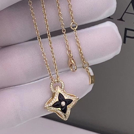 [Luna Brilliance]STAR PEDANT PINK GOLD DIAMOND NECKLACE