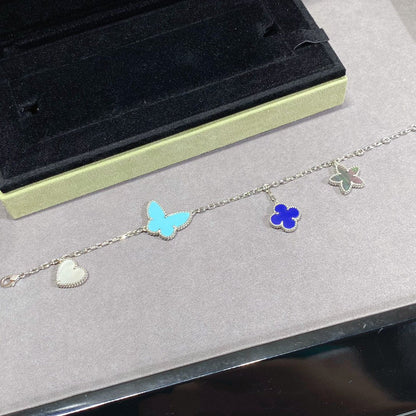 [Luna Brilliance]LUCKY SPRING SILVER BRACELET 4 MOTIF