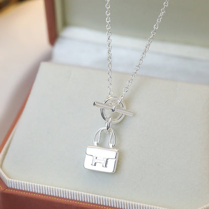 [Luna Brilliance]POP H PEDANT SILVER NECKLACE