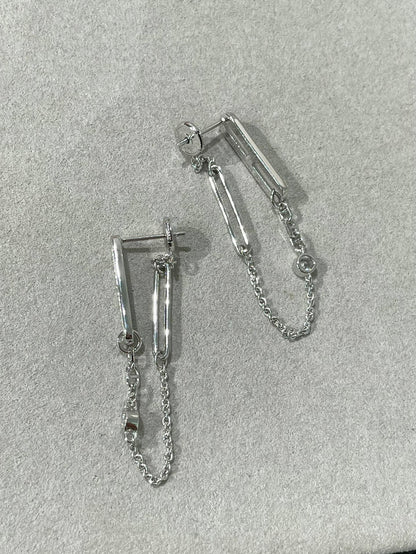 [Luna Brilliance]CHAINE CHAOS DIAMOND DROP EARRINGS