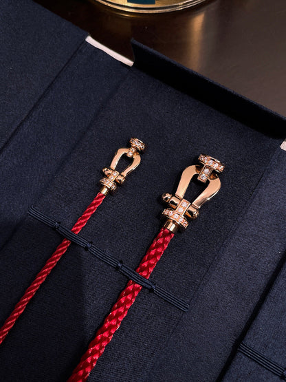 [Luna Brilliance]FORCE 10 HALF DIAMOND PINK GOLD RED CORDERI LARGE AND MEDIUM MODEL