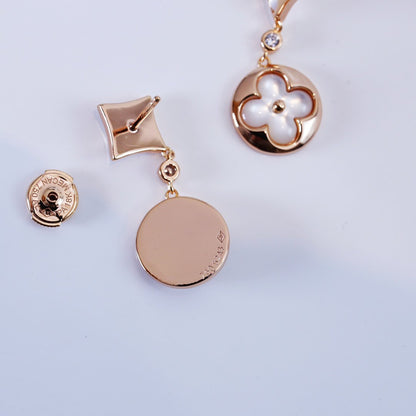 [Luna Brilliance]STAR AND SUN PINK GOLD MOP DROP EARRINGS
