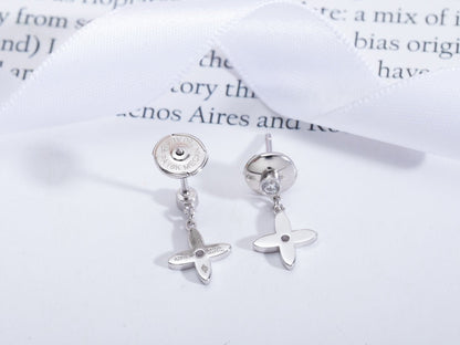 [Luna Brilliance]VIDYLLE SILVER DIAMOND MINI DROP EARRINGS