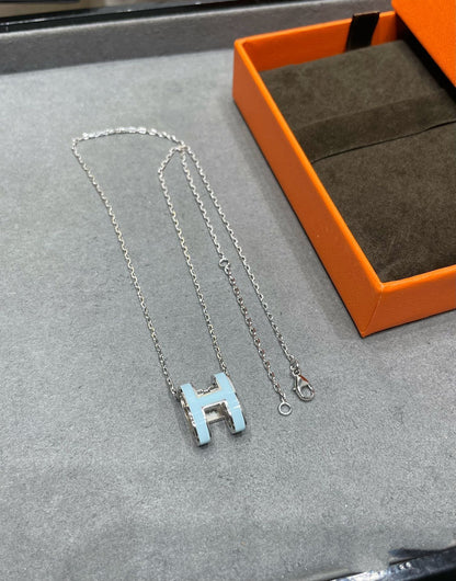 [Luna Brilliance]POP H SKY BLUE NECKLACE
