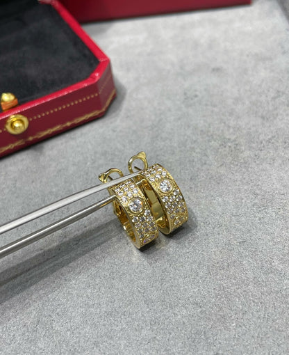 [Luna Brilliance]LOVE 5.5MM DIAMOND PAVED EARRINGS