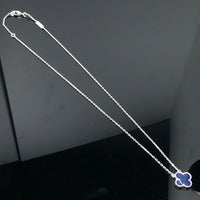 [Luna Brilliance]CLOVER PIETERSITE SILVER LONG NECKLACE