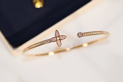 [Luna Brilliance]IDYLLE GOLD OPEN BRACELET DIAMOND PAVED