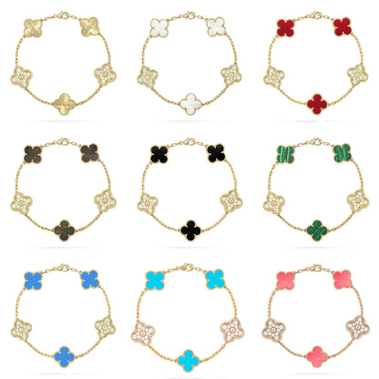 [Luna Brilliance]CLOVER DIAMOND GOLD BRACELET COLLECTION,5 MOTIFS