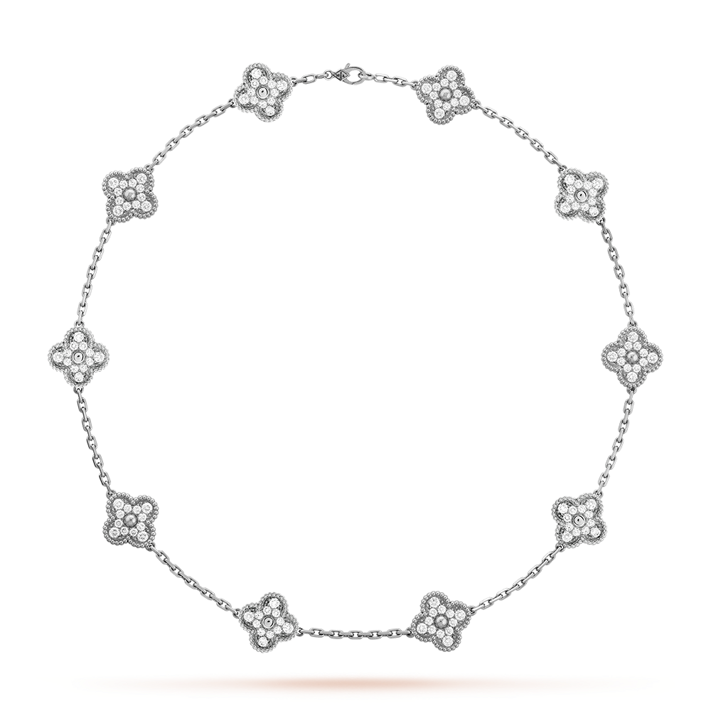 [Luna Brilliance]CLOVER 10 MOTIFS DIAMOND NECKLACE