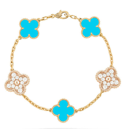 [Luna Brilliance]CLOVER DIAMOND GOLD BRACELET COLLECTION,5 MOTIFS