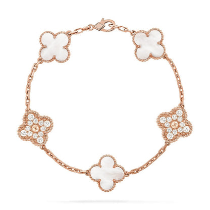 [Luna Brilliance]CLOVER DIAMOND ROSE GOLD BRACELET COLLECTION,5 MOTIFS