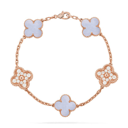 [Luna Brilliance]CLOVER DIAMOND ROSE GOLD BRACELET COLLECTION,5 MOTIFS