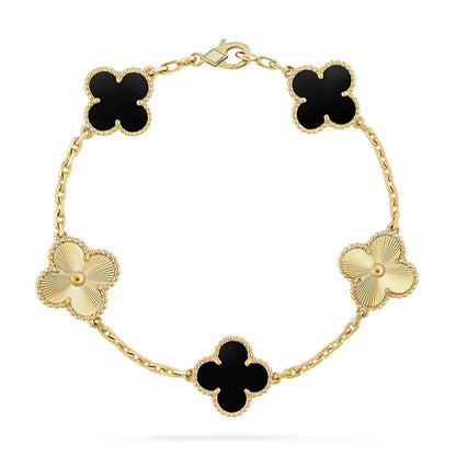 [Luna Brilliance] CLOVER 5 MOTIF ONYXS BRACELET COLLECTION