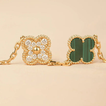 [Luna Brilliance]CLOVER 5 MOTIF MALACHITE BRACELET COLLECTION