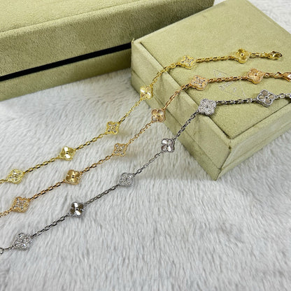 [Luna Brilliance]CLOVER 6 MOTIF DIAMOND LASER BRACELET