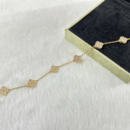 [Luna Brilliance]CLOVER 6 MOTIF DIAMOND BRACELET