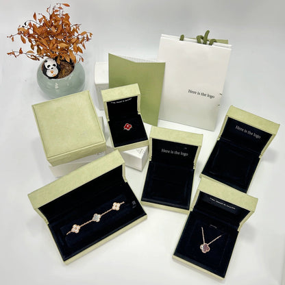 [Luna Brilliance]THICK GOLD-PLATED CUSTOM SIZE EDITION CLOVER DIAMOND ROSE GOLD BRACELET COLLECTION,5 MOTIFS