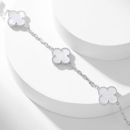 [Luna Brilliance]CLOVER 10 MOTIFS WHITE MOTHER OF PEARL NECKLACE