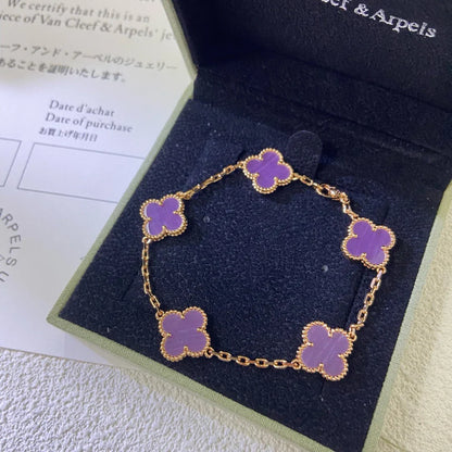 [Luna Brilliance] CLOVER 5 MOTIF VIOLET BRACELET COLLECTION