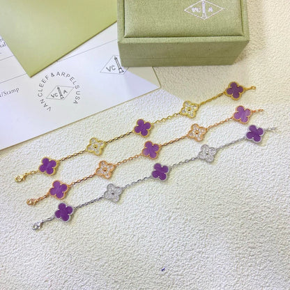[Luna Brilliance] CLOVER 5 MOTIF VIOLET BRACELET COLLECTION