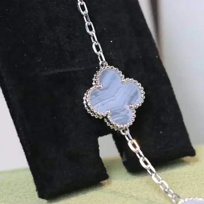 [Luna Brilliance]CLOVER 5 MOTIF PURPLE CHALCEDONY BRACELET COLLECTION