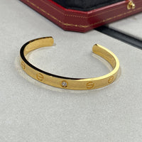 [Luna Brilliance]LOVE BRACELET 6.1MM 1 DIAMOND OPEN CUFF