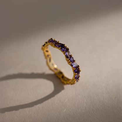 Staggered Marquise Birthstone Ring