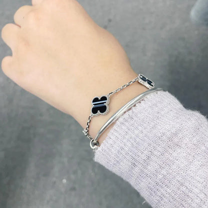 [Luna Brilliance]CLOVER 5 MOTIF PULSAR STONE BRACELET COLLECTION