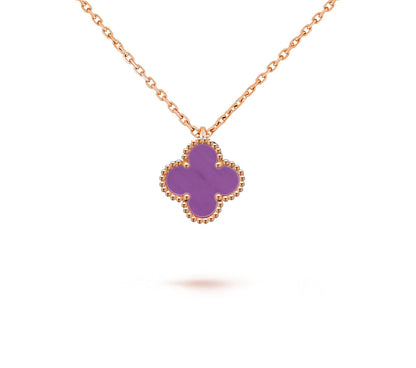 [Luna Brilliance]CLOVER MINI 9.5MM CARNELIANS NECKLACE COLLECTION