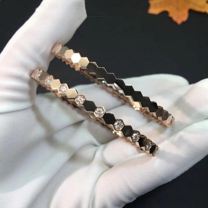 [Luna Brilliance]BEE LOVE PINK GOLD DIAMOND BRACELET