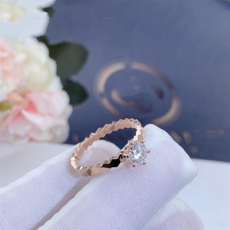 [Luna Brilliance]BEE LOVE RING PINK GOLD 1 DIAMOND