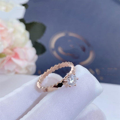 [Luna Brilliance]BEE LOVE RING PINK GOLD 1 DIAMOND