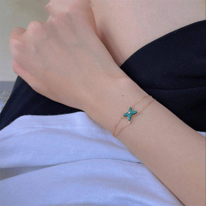 [Luna Brilliance]JEUX BRACELET MALACHITE PINK GOLD 1 DIAMOND