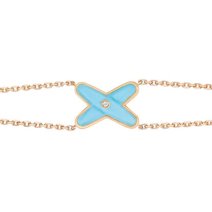 [Luna Brilliance]JEUX BRACELET TURQUOISE PINK GOLD 1 DIAMOND