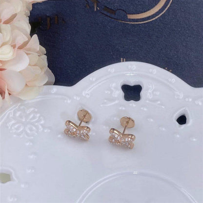 [Luna Brilliance]JEUX DE PINK GOLD DIAMOND EARRINGS