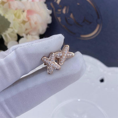 [Luna Brilliance]JEUX DE PINK GOLD DIAMOND EARRINGS