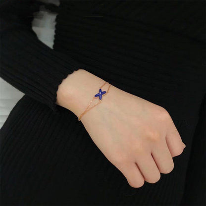 [Luna Brilliance]Hollow Design Four-Leaf Clover Flower Shape Ring
