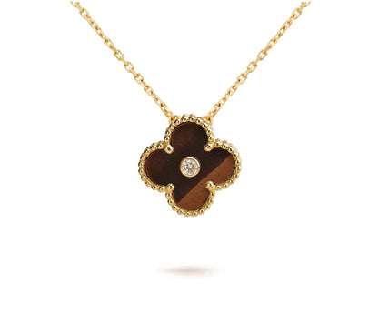 [Luna Brilliance]CLOVER 15MM DIAMOND SINGLE FLOWER NECKLACE COLLECTION