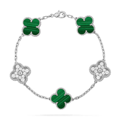 [Luna Brilliance]CLOVER DIAMOND SILVER BRACELET COLLECTION,5 MOTIFS