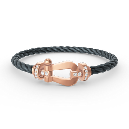 [Luna Brilliance]FORCE LARGE HORSESHOE HALF DIAMOND BRACELET ROSE GOLD